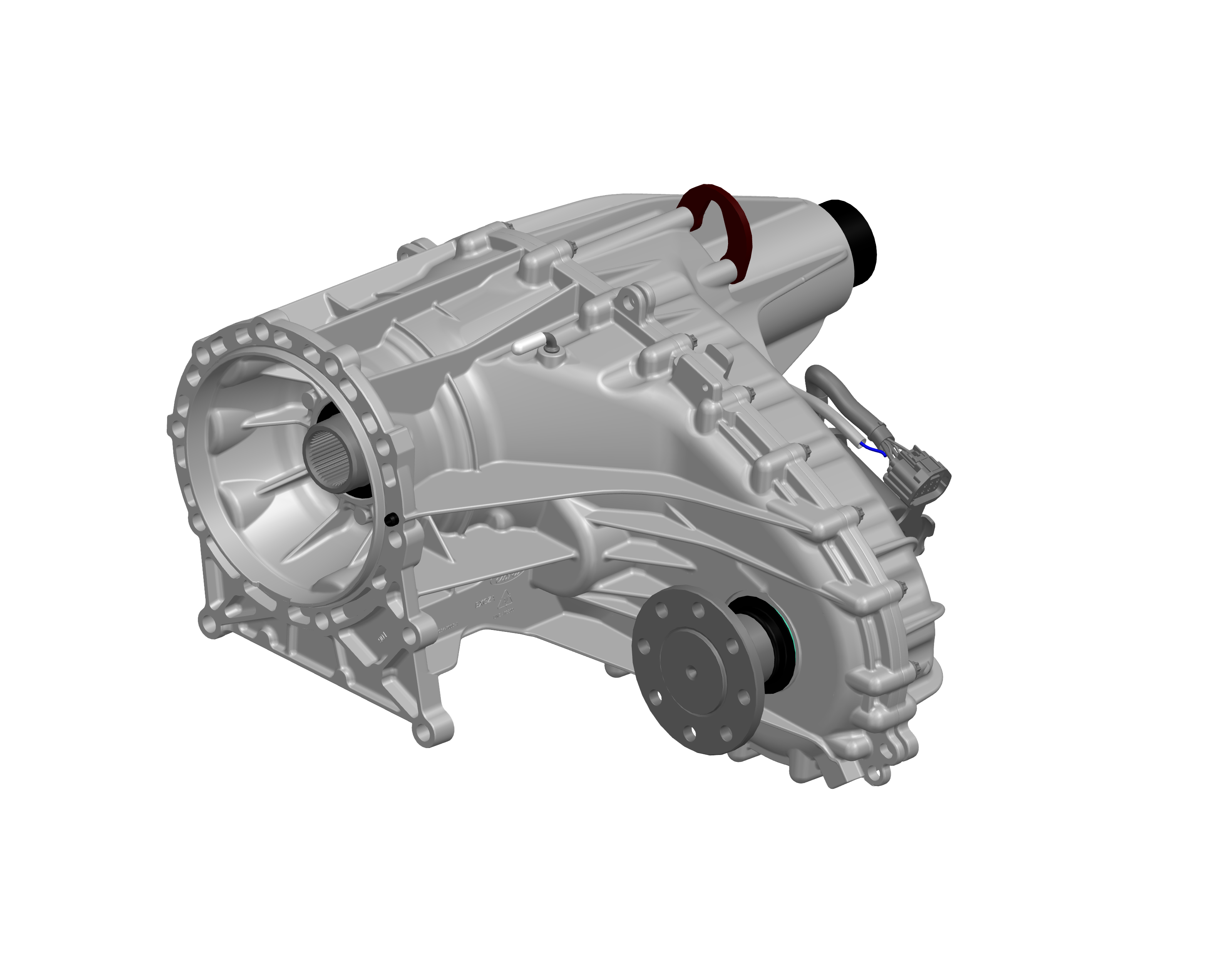 BorgWarner transfer case CAD on blank background