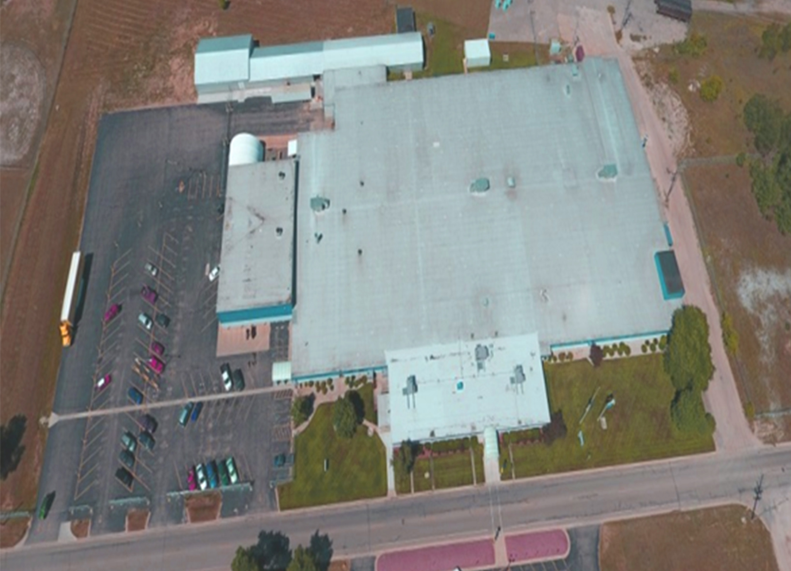 Birds-eye view of manufacturing facility