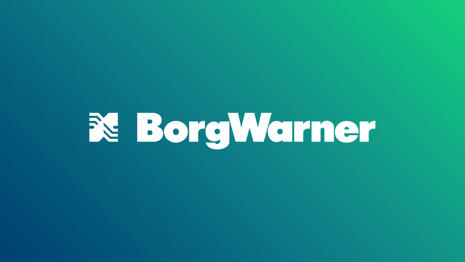 BorgWarner logo on blue and green gradient announcing company news