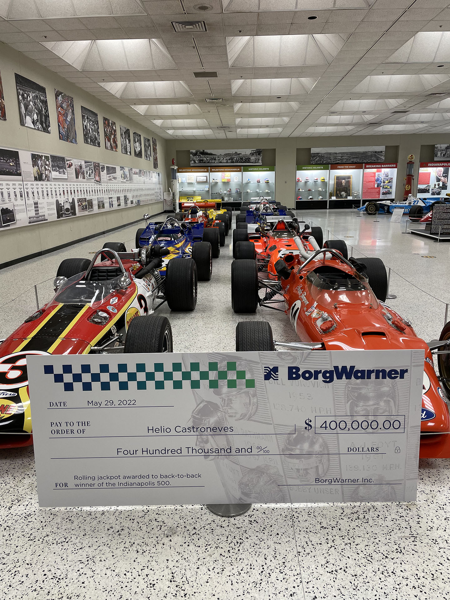 BorgWarner’s $400,000 Indianapolis 500 Rolling Jackpot Up for Grabs Again by 2021 Winner, Helio Castroneves