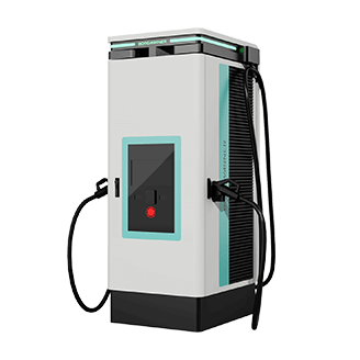a white and black electric vehicle charging station